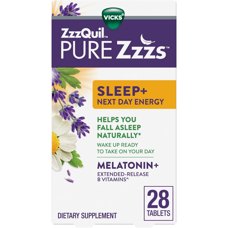 Pure Zzzs Sleep + Next Day Energy Melatonin Tablets - 28ct, 1 of 18