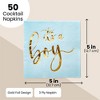 Sparkle and Bash 50 Pack Blue Party Napkins with Gold Foil It's a Boy for Baby Shower, Gender Reveal, 5 In, 3-Ply - 4 of 4