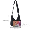 Canvas Messenger Bag Hobo Crossbody Bag for Women Black Shoulder Tote Handbag Vintage Aesthetic Travel Work - 4 of 4