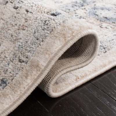 Ivory and Blue Tufted Handmade 4' x 6' Area Rug