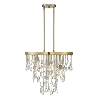 Savoy House Livorno 4 - Light Chandelier in  Noble Brass
