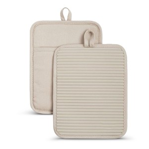 Cheer Collection Ribbed Soft Silicone Pot Holders 2-Pack – Non-Slip Grip and Easy to Clean Design - 1 of 4