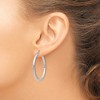 Black Bow Jewelry 2.5mm x 35mm 14k White Gold Classic Round Hoop Earrings - 3 of 4