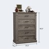 4/5 Drawer Dresser for Bedroom, Farmhouse Tall Chest of Drawers with Metal Handles, - 2 of 4