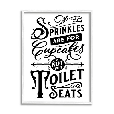 Stupell Industries Funny Bathroom Toilet Seat Framed Giclee Art