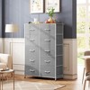 Tall Dresser with 10 Fabric Drawers, Storage Tower with Cabinet, Metal Frame, Organizer Units for Closet - 2 of 4