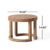 Akoasm 18 Inch Acacia Wood Patio Coffee Side Table With Unique Design-Brown - 3 of 4
