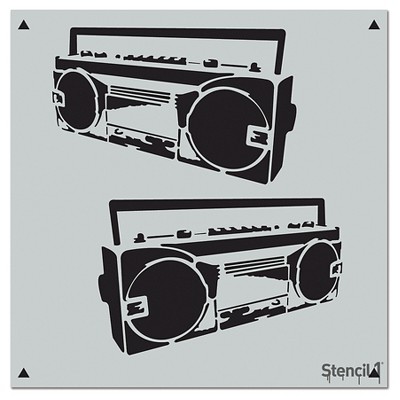 Stencil1 Boom Box Repeating - Wall Stencil 11" x 11"