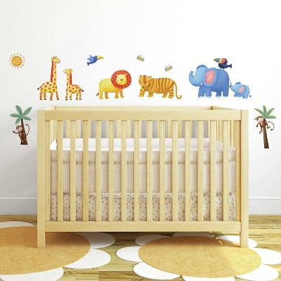Jungle Adventure Vinyl Peel and Stick Wall Decals for Kids