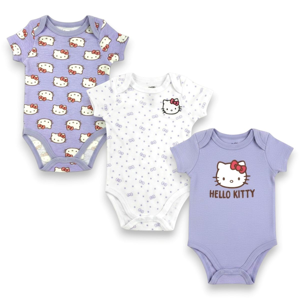 Hello Kitty Infant Girls' 3-Piece Short Sleeve Bodysuit Sets - thumbnail 5