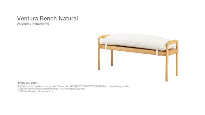 Ventura Bench Natural (KD) - Threshold&#8482; designed with Studio McGee, 2 of 8, play video