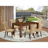 HomeStock 7-Piece Rectangle Natural Oak Finish Solid Wood Top Dining Table with 6 Parson Chairs - 2 of 4