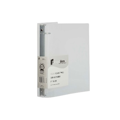 JAM Paper Standard 1.5" 3-Ring Flexible Poly Binder Clear Glass Twill 762T15CL