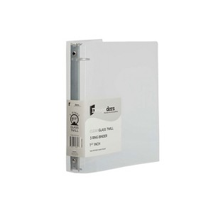 JAM Paper Standard 1.5" 3-Ring Flexible Poly Binder Clear Glass Twill 762T15CL - 1 of 4