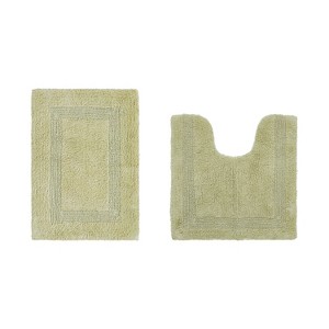 Lux Premium 100% Cotton Tufted Solid Reversible 2 PC Bath Rug Set – Ultra-Soft, Water-Absorbent, Durable, Machine Washable Bathroom Rug - 1 of 4