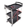 Vynxaria Folding Service Cart with Wheels - Portable 3-Tier Trolley for Home & Business - 3 of 4