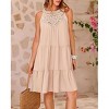 Coolmee Women Halter Neck Mini Dress Sleeveless Hollow Out A-Line Summer Dress - 2 of 4