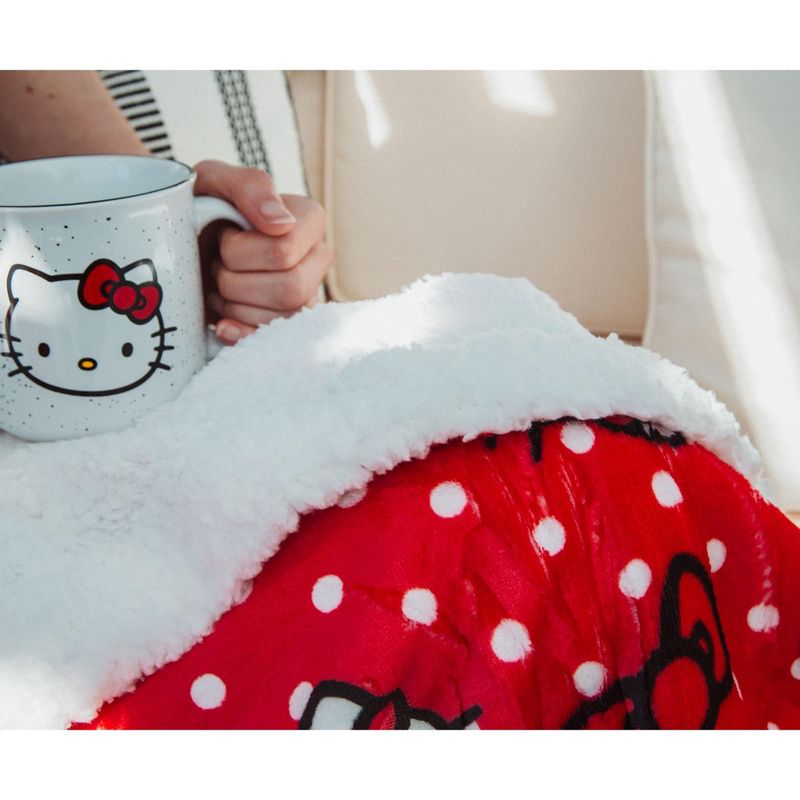 The Northwest Company Sanrio Hello Kitty Red Polka Dots Throw Blanket | 50 x 60 Inches, 5 of 10