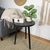 Northlight 18" Charcoal Black and Gray Floral Engraved Wooden Side Table - 2 of 4