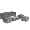 NicBex 5 Piece Outdoor PE Wicker Furniture Set with Lift Top Coffee Table and Lounger Sofa for Garden,Patio - 4 of 4