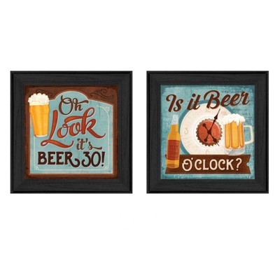 VisioGear Wall Art, 2-Piece Printed Wall Art, Ready To Hang Framed Poster, Black, 28"*1.50"*14"