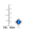 Guili Sapphire Majesty Sterling Silver White Gold Plated with Sapphire Blue Cubic Zirconia Square Stud Earrings for a Luxe and Elegant Touch - 3 of 4
