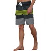 Lars Amadeus Men's Drawstring Waist Contrast Color Stripes Printed Summer Swim Shorts - 4 of 4