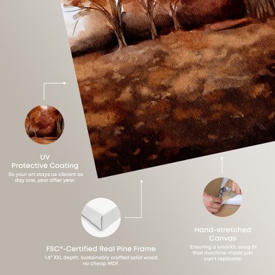 Autumn Landscape Brown and Beige Canvas Wall Art, 20" x 24"