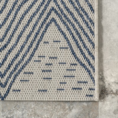 nuLOOM 62''x24'' Reversible Wavy Chevron Blue Square Rug