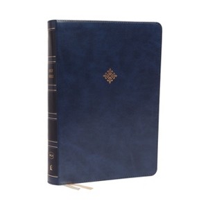 Nkjv, Reference Bible, Super Giant Print, Leathersoft, Blue, Red Letter Edition, Comfort Print - Large Print by  Thomas Nelson (Leather Bound) - 1 of 1