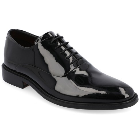 Sleek Patent Leather Platform Lace Up Oxford Stiletto Heels - Black, EU 42 - US 11 / Black