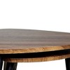 Royal Hampton Nesting Table, Set of 2, Triangular Brown Solid Wood, Black Metal - 4 of 4