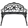 vidaXL Patio Bench 39.4" Cast Aluminum Black - 3 of 4