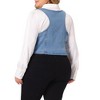 Agnes Orinda Women's Plus Size Fashion Retro Sleeveless Button-Up Jean Denim Vests - 4 of 4
