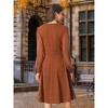 Seta T Women's V Neck Wrap Swiss Dots Semi-Sheer Lantern Long Sleeves Midi Swing Dresses - 4 of 4