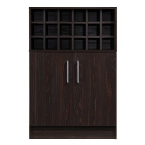 Roula Mid Century Wine and Bar Cabinet Wenge Brown - Christopher Knight Home