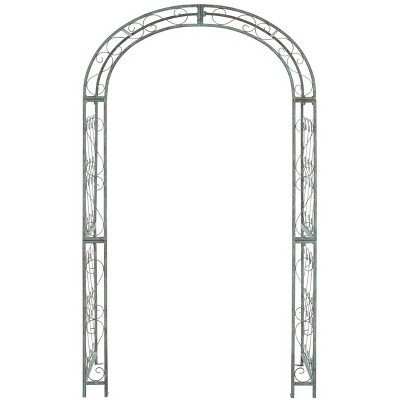 Antique Green Iron Garden Trellis Arch Arbor