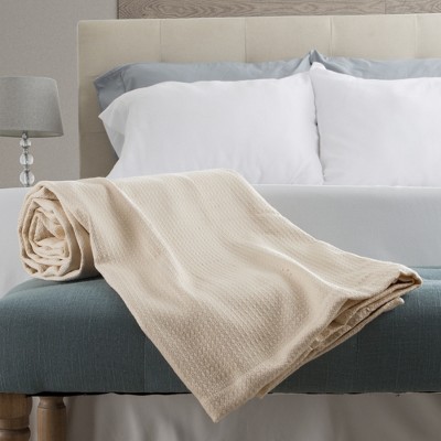 Cotton Blanket, Soft Breathable 100 Percent Cotton Full-Queen Blanket for Comfort and Warmth (Full/Queen Size) (Taupe)