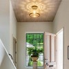 Itopfox Industrial Semi Flush Mount Ceiling Light with Clear Hammered Glass Shade, Modern Lighting for Hallway Kitchen Bathroom Bedroom - 3 of 4