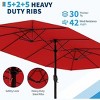 15FT Double Sided Rectangle Market Umbrella, Outdoor Large Patio Umbrella with Base, Double Topped Design for Poolside Lawn and Backyard - 4 of 4