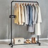 Heavy-Duty Clothes Rack with Dense Mesh Storage Shelf, 25.4mm Metal Garment Rack with Wheels and 2 Brakes Freestanding Clothes Rack - image 4 of 4