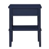 Comfort Pointe Marta Nightstand Midnight Blue: Transitional Style Bedside Table with Shelf, MDF & Hardwood - 4 of 4