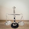 Vintiquewise Vintage Decorative Scale Tray Unique Centerpiece Stand Black and Silver - 3 of 4