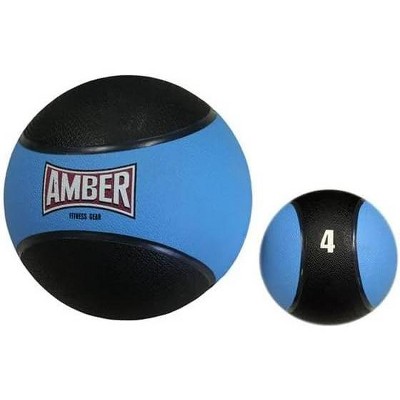Amber Fight Gear Durable Rubber Medicine Ball for Fitness Training, Enhance Strength, Core Stability, Balance, 4 lb, Superior Grip, Color May Vary