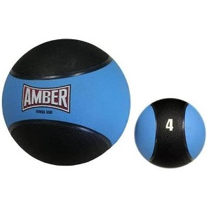 Amber Fight Gear Durable Rubber Medicine Ball for Fitness Training, Enhance Strength, Core Stability, Balance, 4 lb, Superior Grip, Color May Vary - 1 of 4