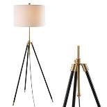 67" Adjustable Metal Lucius Floor Lamp (Includes LED Light Bulb) Black - JONATHAN Y