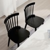 Bekrvio Windsor Dining Chair-Farmhouse Solid Wood Spindle Back Side Chair Mid-Century Modern Black Armless Kitchen Chair for Dining Room Restaurant - 3 of 4