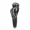 Slickblue Women’s Light Black Stainless Steel Ring, Clear CZ Stone, Designer Halo Style, Sizes 5-10 - 3 of 4
