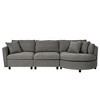 111.4" Chenille Upholstered Curved Sectional Sofa with Removable Cushions and Pillows - 3 of 4