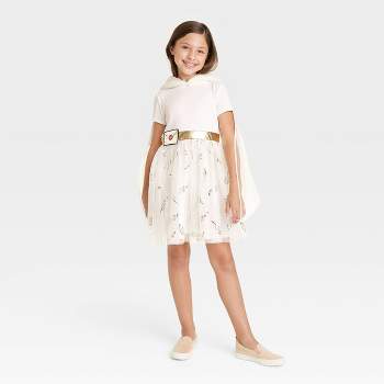 Girls' Harry Potter Hedwig Cosplay Dress - Gold/White